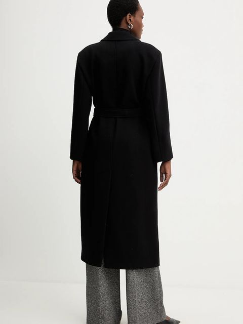 Marella płaszcz z wełną kolor czarny 2523016082200
