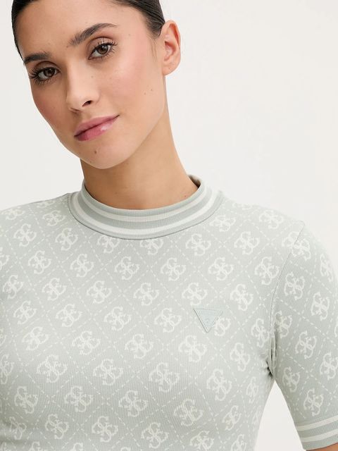 Guess t-shirt RHOMBUS damski kolor zielony V5BP07 K2000