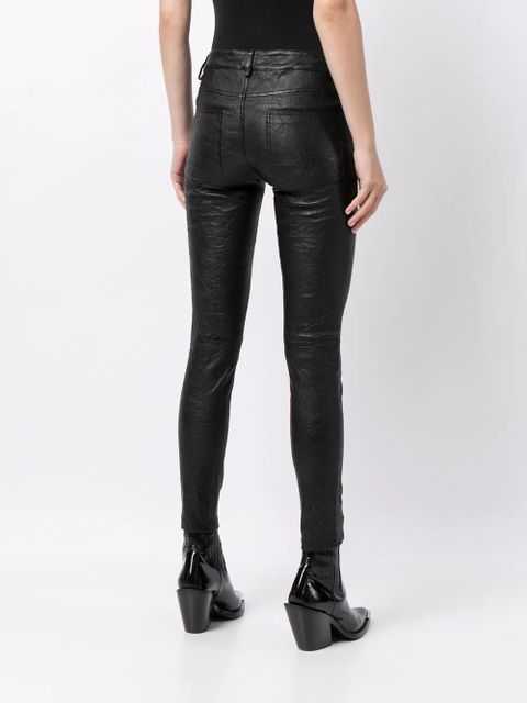 Zadig&Voltaire skinn lambskin trousers - Black