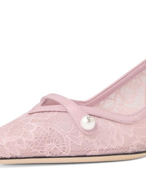 Jimmy Choo Amita lace pearl pumps - Pink