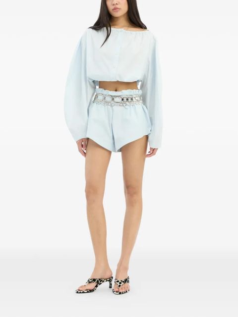 ROTATE BIRGER CHRISTENSEN tie strap long-sleeve blouse - Blue