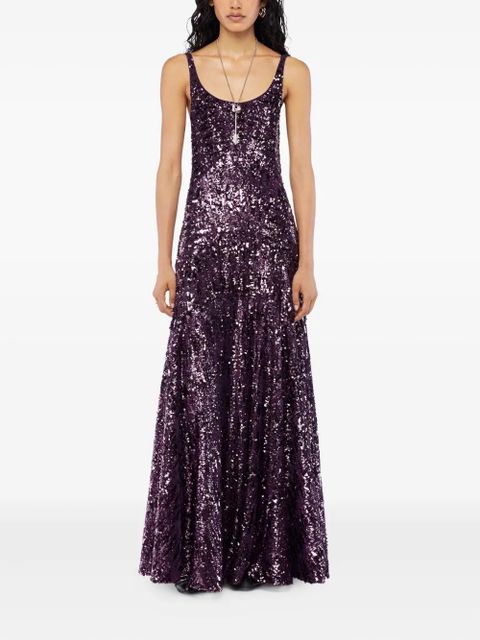 Rabanne sequin-embellished maxi dress - Purple