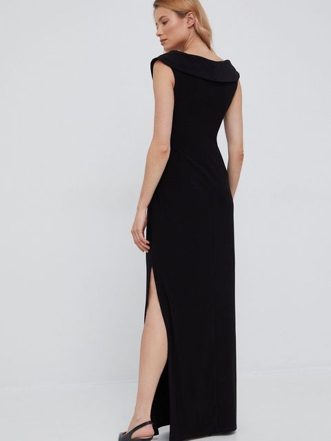 Lauren Ralph Lauren sukienka 253863940001 kolor czarny maxi rozkloszowana