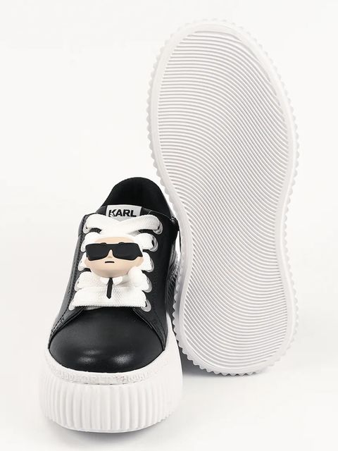 Karl Lagerfeld sneakersy skórzane KREEPER LO damskie kolor czarny KL42336T