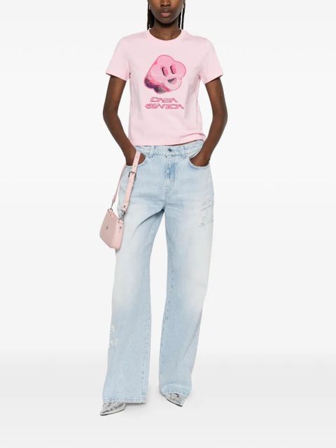 Casablanca ripped-letter jeans - Blue - zdjęcie produktu nr 2