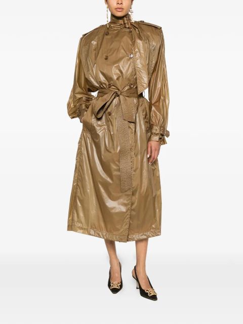 Saint Laurent Lavallière double-breasted belted trench coat - Neutrals - zdjęcie produktu nr 2