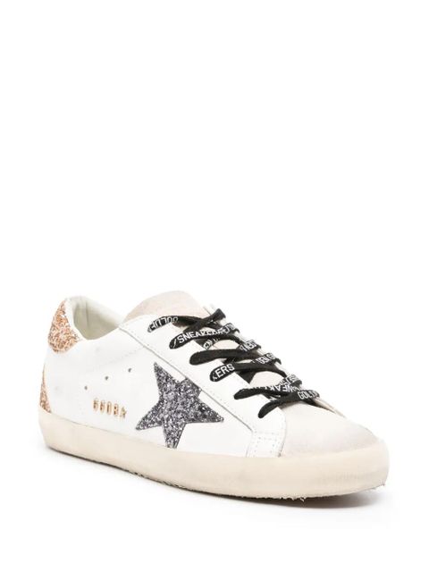Golden Goose Super-Star glittered sneakers - White