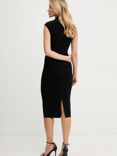 Herve Leger sukienka Davina kolor czarny midi dopasowana HLT8567266 - zdjęcie produktu nr 2