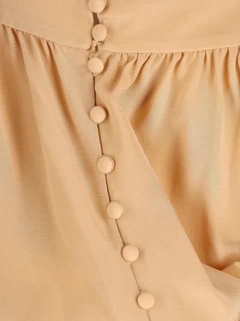 Saint Laurent silk ballon midi dress - Neutrals