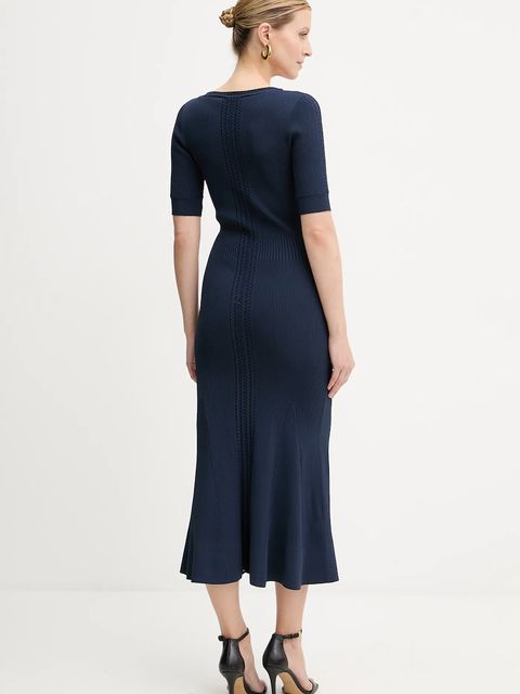 Herve Leger sukienka Aria kolor granatowy midi dopasowana DCR8524128 - zdjęcie produktu nr 2