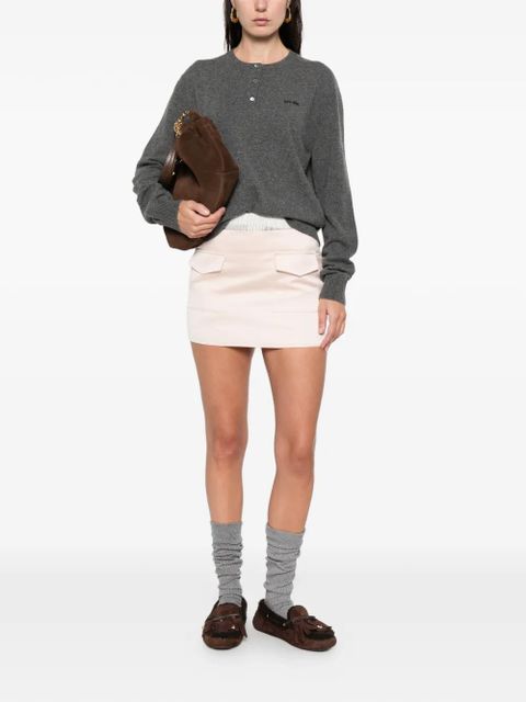 Miu Miu button logo sweater - Grey - zdjęcie produktu nr 2