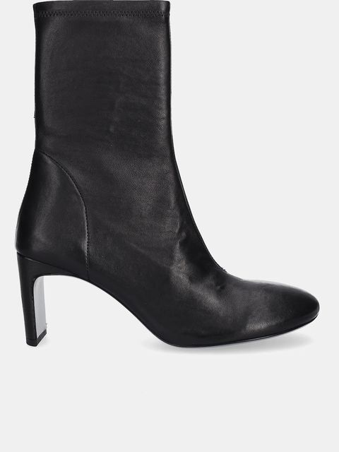 Patrizia Pepe botki skórzane damskie kolor czarny na słupku 8Y0119 L121 K103