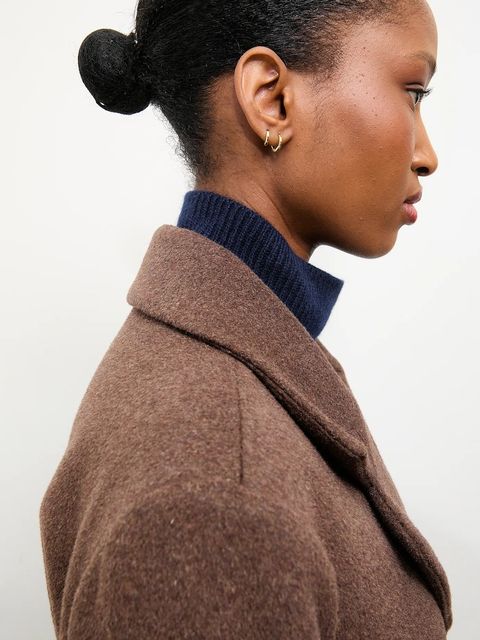 Answear.LAB płaszcz damski kolor brązowy przejściowy