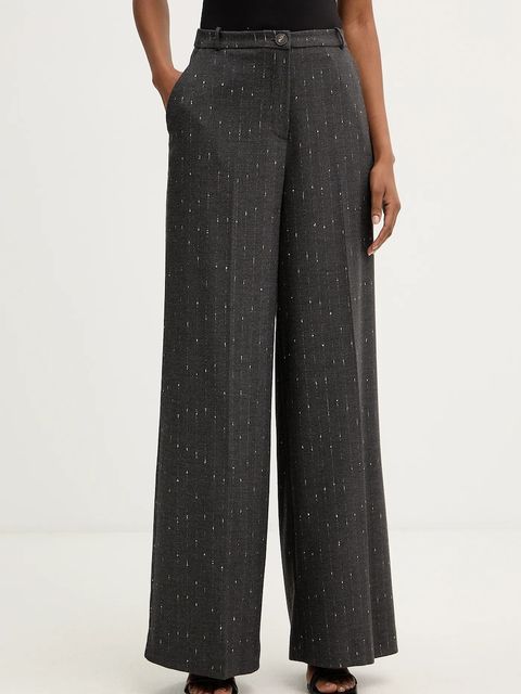 Haveone spodnie damskie kolor szary szerokie high waist PGE-P065 - zdjęcie produktu nr 1