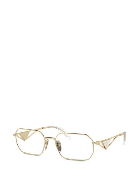 Prada Eyewear geometric logo glasses - Gold - zdjęcie produktu nr 2