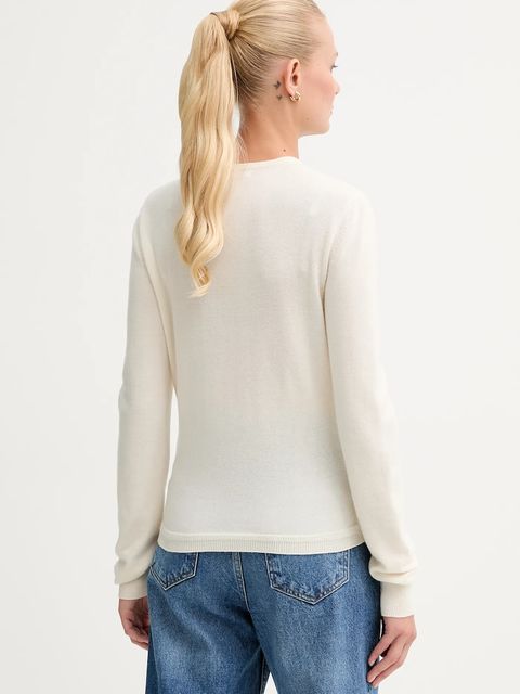 Bally sweter kaszmirowy damski kolor beżowy lekki WKN07P