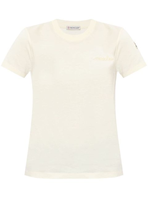 Moncler logo-patch cotton T-shirt - Neutrals - zdjęcie produktu nr 1