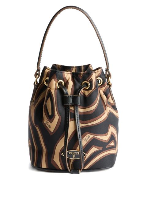 PUCCI abstract-print drawstring bucket bag - Black - zdjęcie produktu nr 1