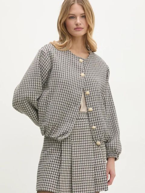 Answear.LAB marynarka kolor beżowy jednorzędowa wzorzysta - zdjęcie produktu nr 1