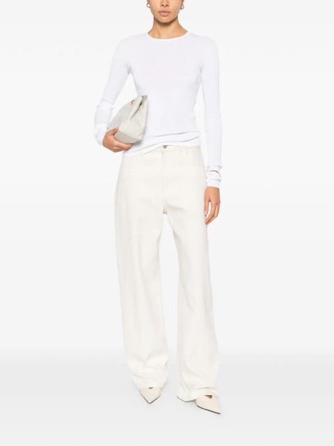 TOTEME long-sleeve cotton top - White