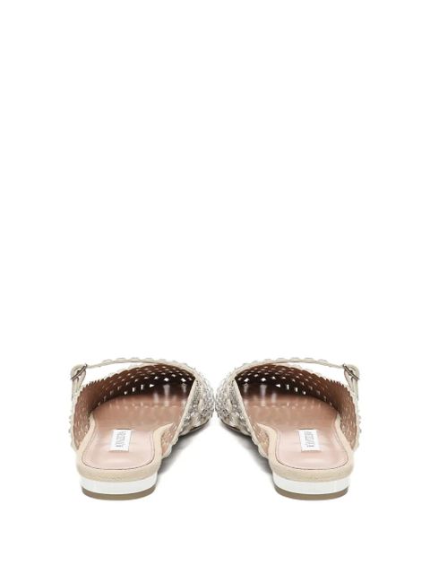 Aquazzura beaded open-toe mules - Silver