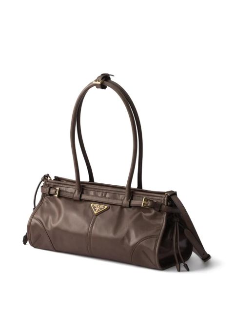 Prada medium bonnie leather tote bag - Brown