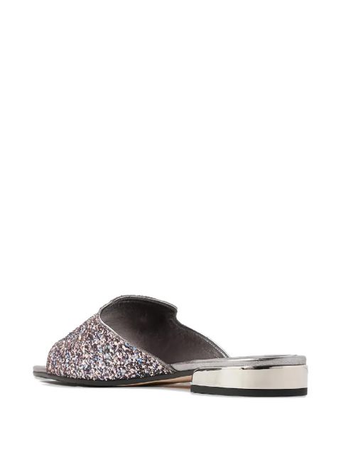 Jimmy Choo Nako glitter logo strap sandals - Silver