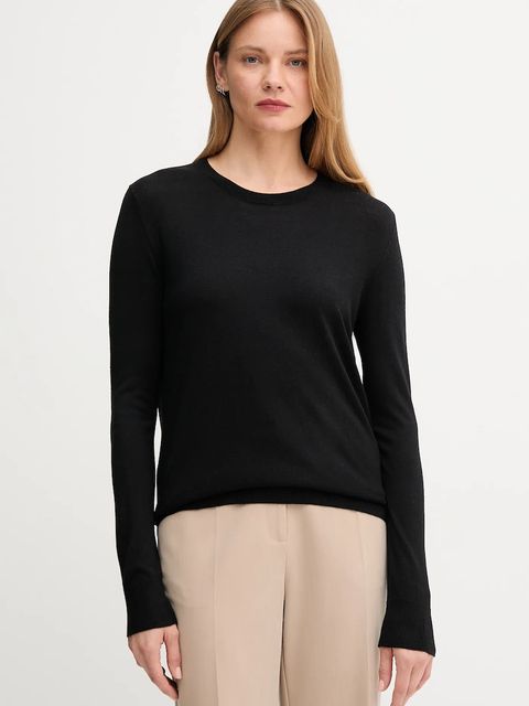 United Colors of Benetton sweter z dodatkiem jedwabiu kolor czarny lekki 1ZRED10CP - zdjęcie produktu nr 1