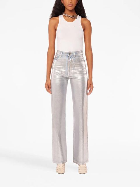 Rabanne logo-devoré cotton tank top - White - zdjęcie produktu nr 2