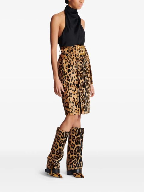 Balmain leopard-print skirt - Neutrals
