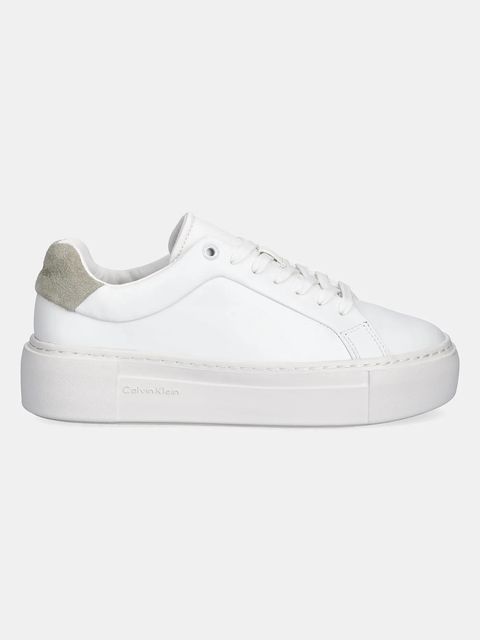 Calvin Klein sneakersy FF CUPSOLE LACE UP LTH damskie kolor biały HW0HW02570