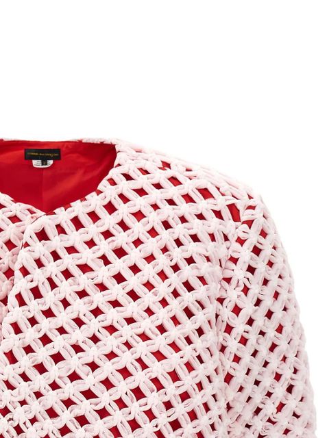 Comme Des Garçons tulle-weave asymmetric blazer - Pink