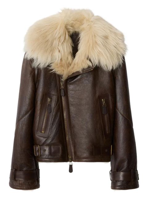 Burberry shearling zipped jacket - Brown - zdjęcie produktu nr 1