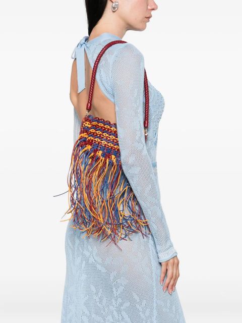 Rabanne fringed leather shoulder bag - Red - zdjęcie produktu nr 2