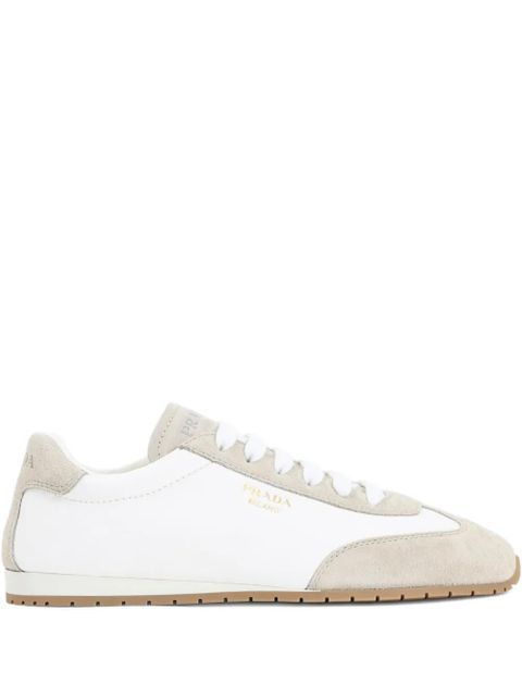 Prada lace-up leather sneakers - Neutrals - zdjęcie produktu nr 1