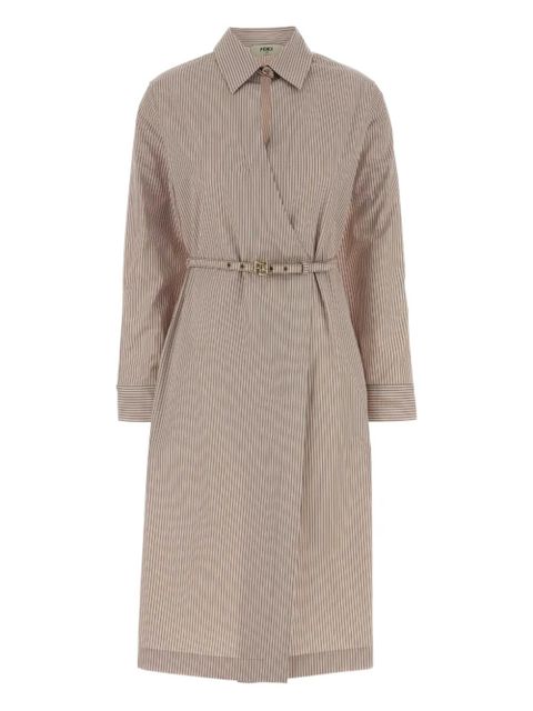 FENDI striped shirt midi dress - Neutrals - zdjęcie produktu nr 1