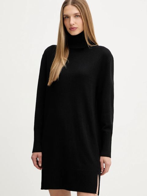 BOSS Orange sukienka z dodatkiem wełny kolor czarny mini prosta 50550493 - zdjęcie produktu nr 1