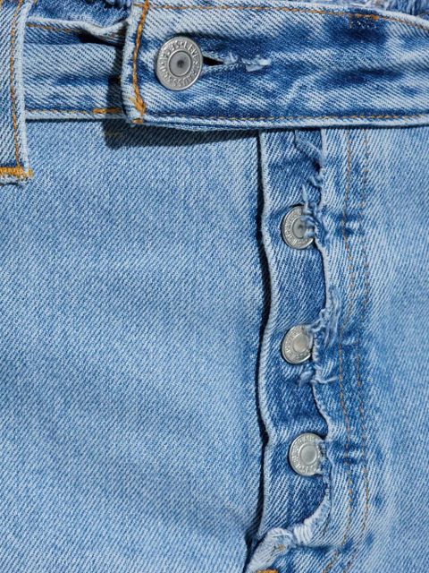RE/DONE button-fastening frayed denim skirt - Blue