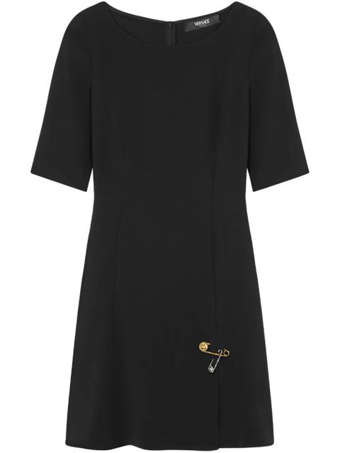 Versace Safety Pin flared satin mini dress - Black - zdjęcie produktu nr 1