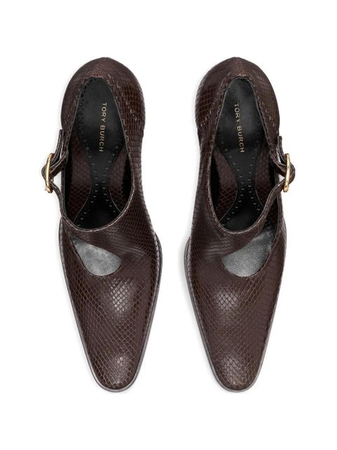 Tory Burch twisted-heel monk strap pumps - Brown