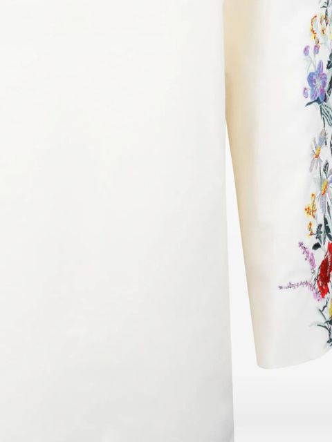 Max Mara Leva floral-embroidery raglan-sleeve mini dress - White - zdjęcie produktu nr 1