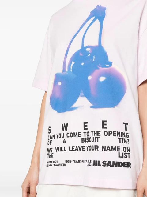 Jil Sander graphic-print cotton T-shirt - Pink