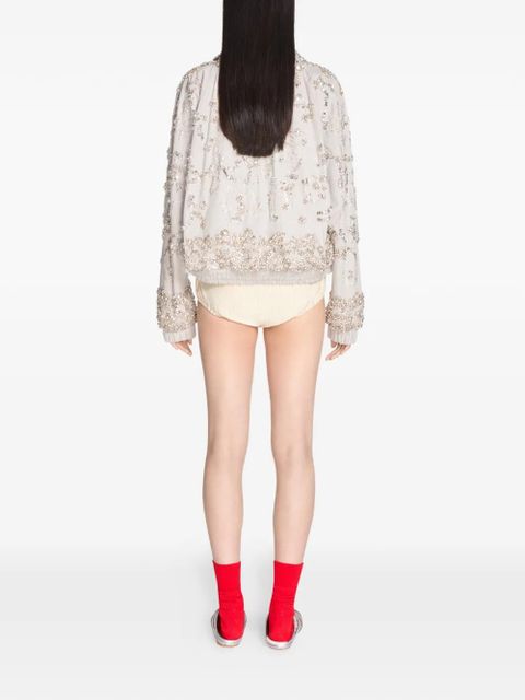 DRIES VAN NOTEN embroidered cotton jacket - Grey