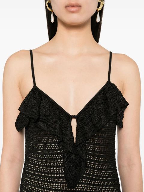 Self-Portrait crochet midi dress - Black