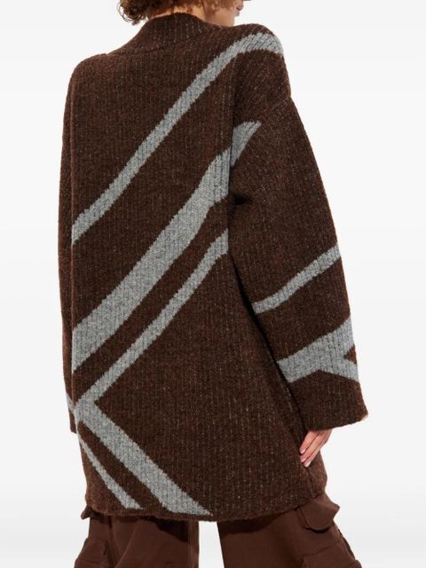 The Attico diagonal-stripe sweater - Brown