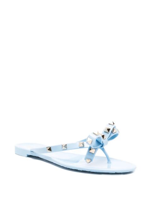Valentino Garavani Rockstud bow-detail flip-flops - Blue