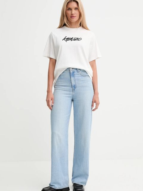 Kenzo t-shirt bawełniany Kenzo x Futura damski kolor biały FF62TS5544SG - zdjęcie produktu nr 2