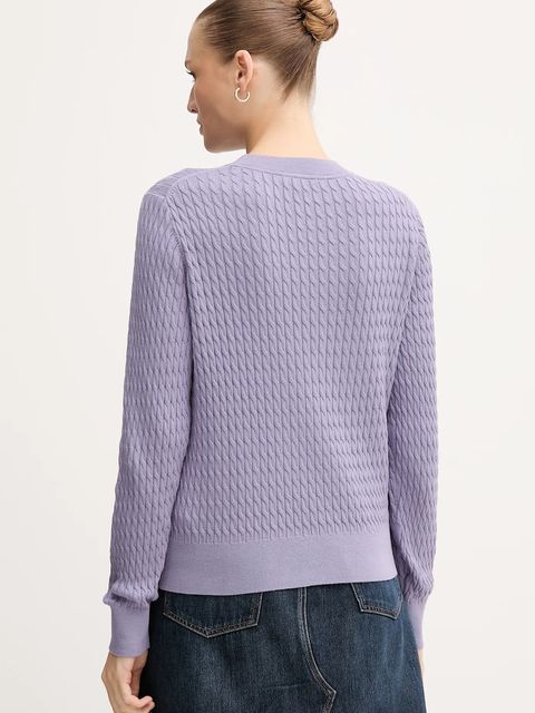 Tommy Hilfiger sweter bawełniany kolor fioletowy lekki WW0WW44993 - zdjęcie produktu nr 2