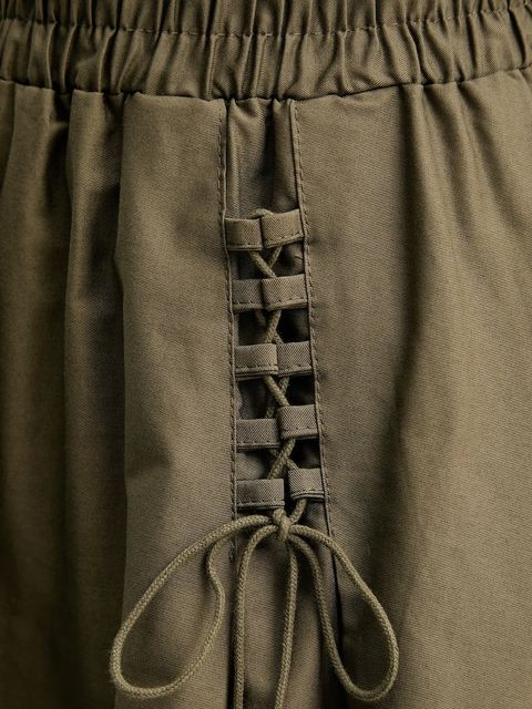 Answear.LAB spódnica bawełniana kolor zielony midi rozkloszowana