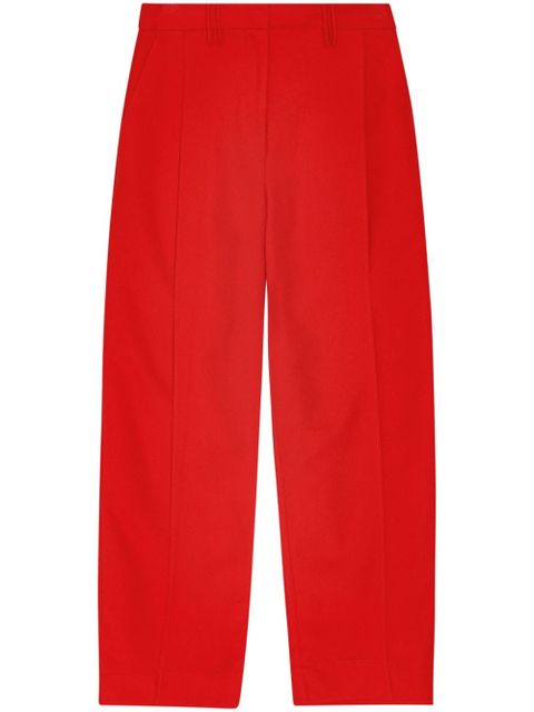 GANNI pleated wide-leg trousers - Red